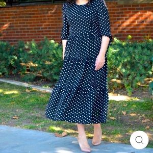 SOLD‼️Marbella Black Polka Dot Maxi Dress